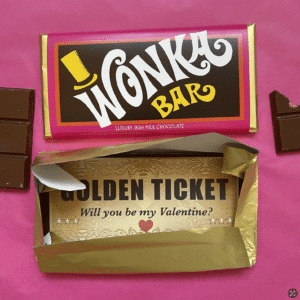 Valentine Wonka Bar With Golden Ticket