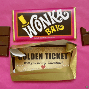 Wonka Bar Valentines Golden Ticket